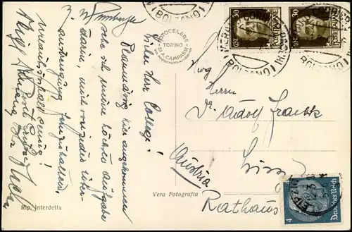Cartoline Meran Merano PASSEGGIATA PRINCIPESSA DI PIEMONTE 1937