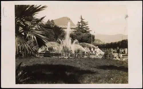 Ansichtskarte Brunnen SZ-Ingenbohl Park Fontäne - Brunnen, Fotokarte 1928