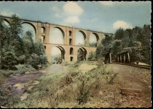 Ansichtskarte Jocketa-Pöhl Elstertalbrücke 1960