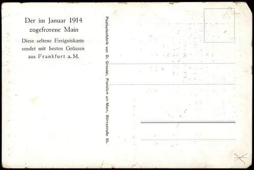 Ansichtskarte Frankfurt am Main Der zugefrorene Main - Schlittschuhlaufen 1914