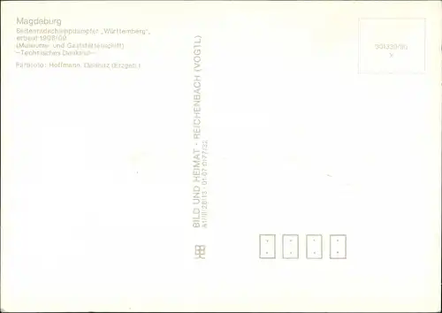 Magdeburg Museums- und Gaststättenschiff SD "Württemberg" - Außenansicht 1983