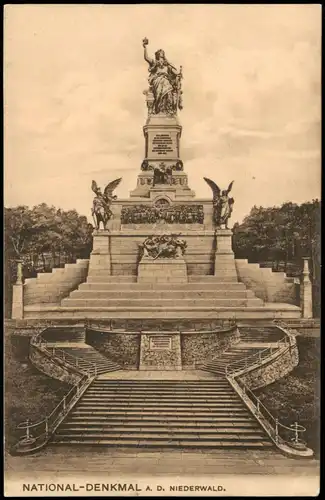 Ansichtskarte Rüdesheim (Rhein) National-Denkmal / Niederwalddenkmal 1912