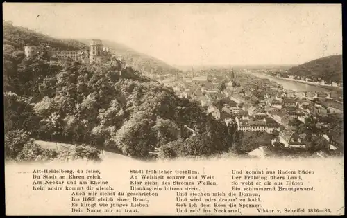 Ansichtskarte Heidelberg Stadt - Text 1912