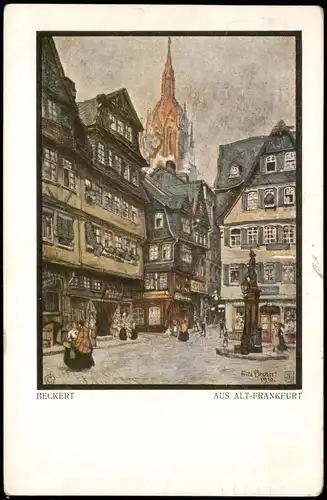 Ansichtskarte Frankfurt am Main Alt-Frankfurt, Künstlerkarte Beckert 1913