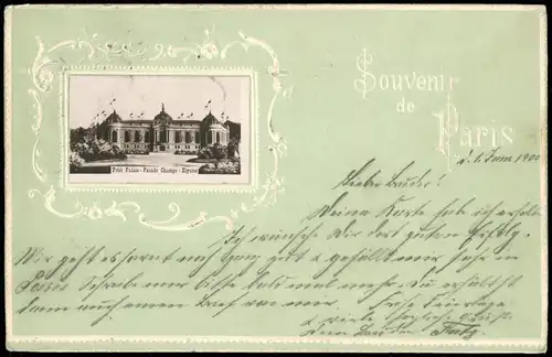 CPA Paris Petit Palais - Facade Champs-Elysées 1900 Passepartout