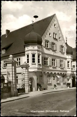 Ansichtskarte Ichenhausen Straßen Partie am Rathaus 1966/1965