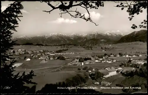 Pfronten (Allgäu) Panorama-Ansicht Höhenluftkurort  Kreuzegg 1958