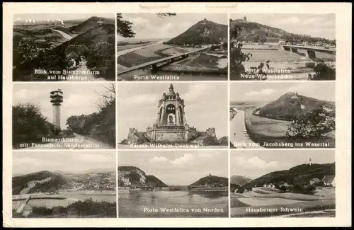 Porta Westfalica Umland Ansichten Mehrbildkarte 9 Ansichten 1962