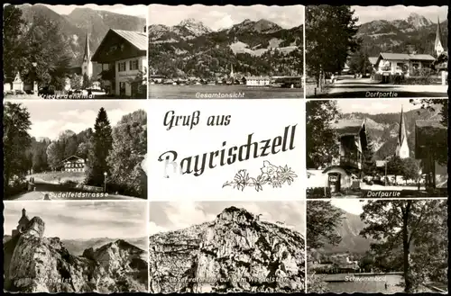 Ansichtskarte Bayrischzell Mehrbildkarte mit 8 Ortsansichten 1960