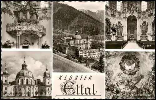 Ansichtskarte Ettal Kloster Ansichten (Mehrbild-AK) 1960