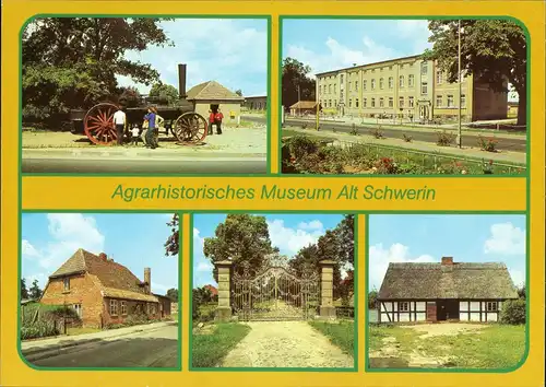 Alt Schwerin Lokomobile, Dorfkulturhaus, Alte Schule,   Tagelöhnerkate 1983