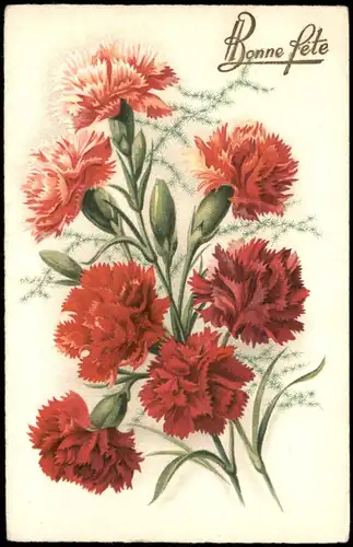 Ansichtskarte  Glückwunsch Geburtstag Birthday Bonne fete Nelken 1961