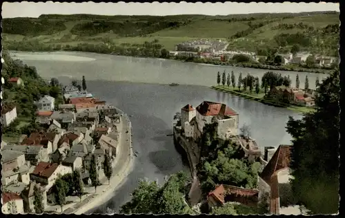 Ansichtskarte Passau Dreiflüsse-Mündung - Colorkarte 1963