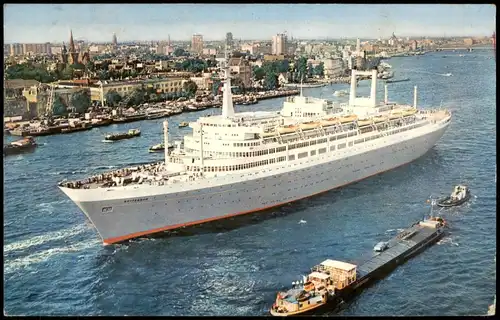Postkaart Rotterdam Rotterdam Schiffe Dampfer Steamer Hafen Luftbild 1961