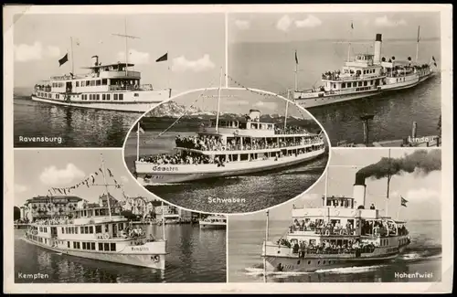 Der Bodensee Schiffe Dampfer Steamer Hohentwiel Ravensburg Kempten Schwaben 1940