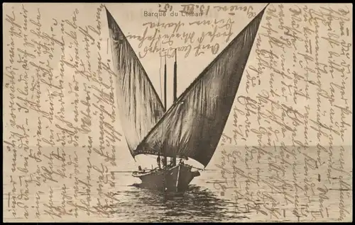 Ansichtskarte Genf Genève Genfersee (Lac Léman) Barque Segelboot 1915