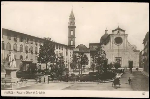 Cartoline Florenz Firenze Piazza e Chiesa di S. Spirito - Fotokarte 1938