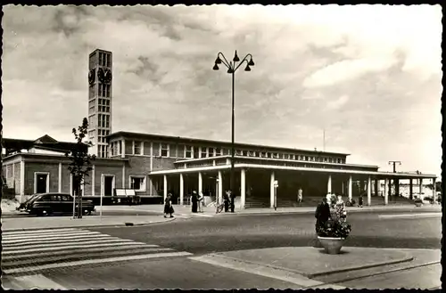 Postkaart Leiden Leyden Station (Bahnhof) 1961