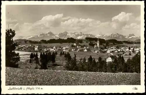 Lechbruck am See Panorama-Ansicht mit Geren-Spitze  Köllenspitze 2210 m 1953