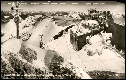 Grainau Zugspitze Ost- u. Westgipfel mit Münchner Haus (2964) 1959/1956