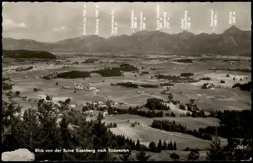 .Bayern Bayern (Allgemein) Blick von der Ruine Eisenberg nach Südwesten 1956