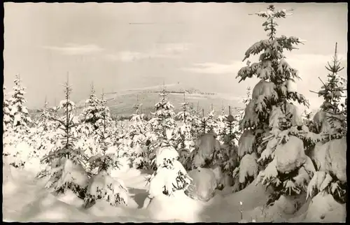 Ansichtskarte Braunlage Winter im Oberharz Blick zum Wurmberg 1963