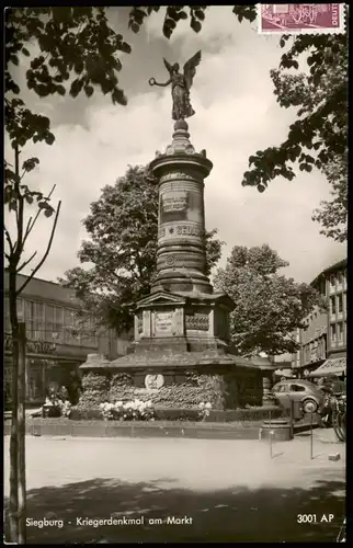 Ansichtskarte Siegburg Kriegerdenkmal am Markt Krieger-Denkmal 1970/1960