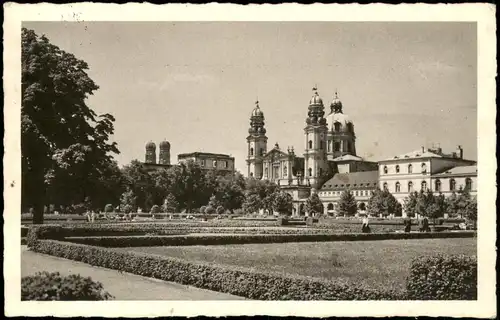 Ansichtskarte München Hofgarten Blick zur Theatinerkirche 1956