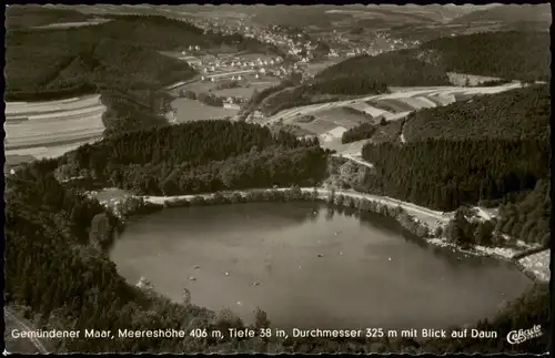 Ansichtskarte Daun Eifel Gemündener Maar vom Flugzeug aus 1961