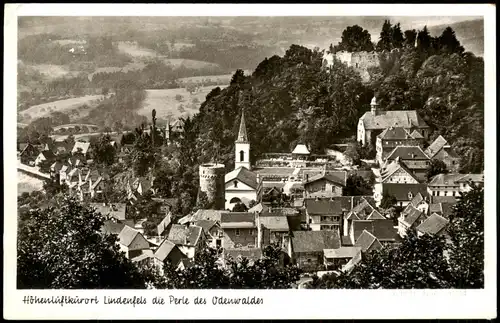 Lindenfels (Bergstraße) Panorama Lindenfels die Perle des Odenwaldes 1957
