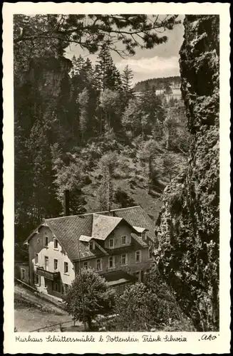 Pottenstein Kurhaus Schüttersmühle Frank. Schweiz 1955  (Bahnpoststempel)