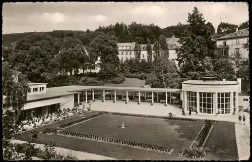 Ansichtskarte Bad Schwalbach Langenschwalbach Kur-Café und Weinbrunnen 1957