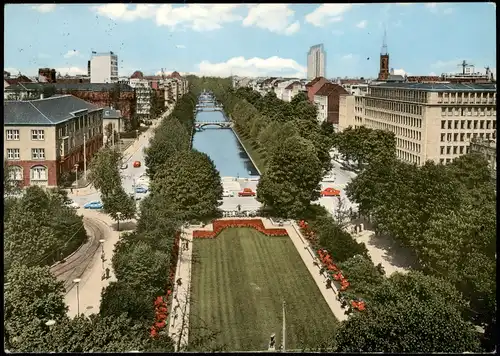 Ansichtskarte Düsseldorf Königsallee Vogelschau-Perspektive 1967