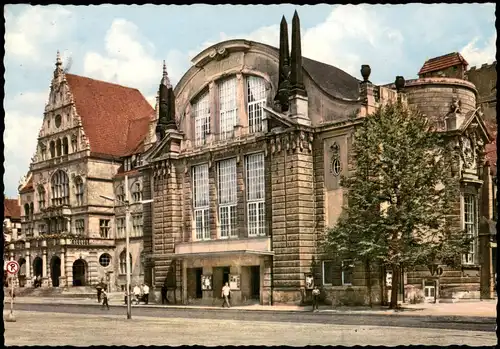 Ansichtskarte Bielefeld Stadttheater und Rathaus 1960