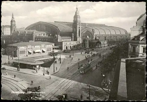 Ansichtskarte Hamburg Partie am Bahnhof Hauptbahnhof 1955