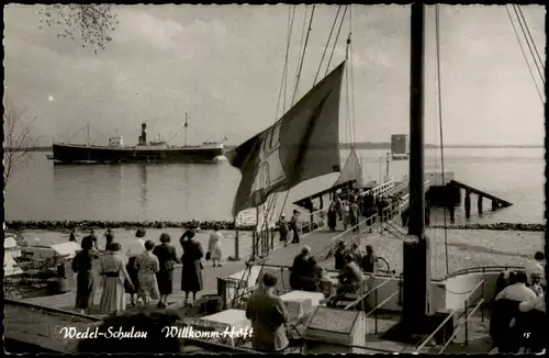 Ansichtskarte Schulau-Wedel Restaurant, Anleger - Dampfer Steamer 1959