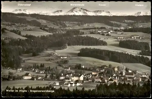Weiler im Allgäu-Weiler-Simmerberg Blick auf die Stadt - Fotokarte 1965