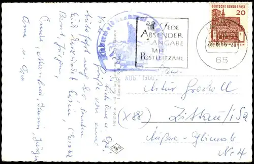 Ansichtskarte Rüdesheim (Rhein) Stadtteil: Seilbahn, Drosselgasse, Stadt 1966