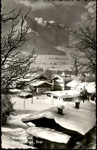 Ansichtskarte Walchsee Stadtpartie im Winter, Fotokarte 1965