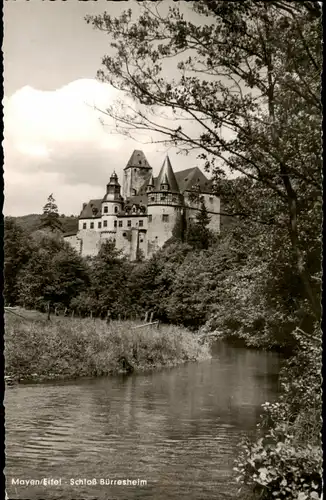 Sankt Johann (bei Mayen) Schloss Bürresheim, Fluß - Fotokarte 1963