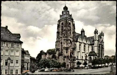 Ansichtskarte Wetzlar Domplatz, Dom, Autos - Colorkarte 1957