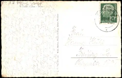 Ansichtskarte Wetzlar Domplatz, Dom, Autos - Colorkarte 1957