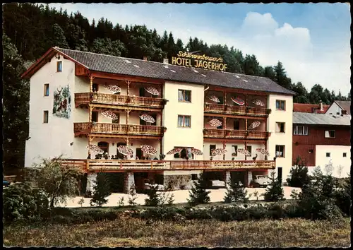 Ansichtskarte Achslach HOTEL JÄGERHOF Hotelier Fam. Fellner Bayer. Wald 1980