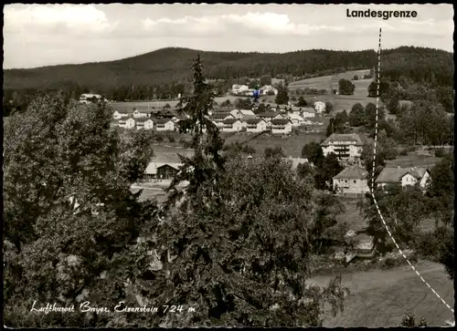 Ansichtskarte Bayerisch Eisenstein Panorama-Ansicht mit Landesgrenze 1965