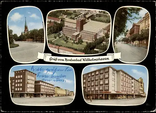Ansichtskarte Wilhelmshaven Stadtteilansichten mit Straßen Ansichten 1962