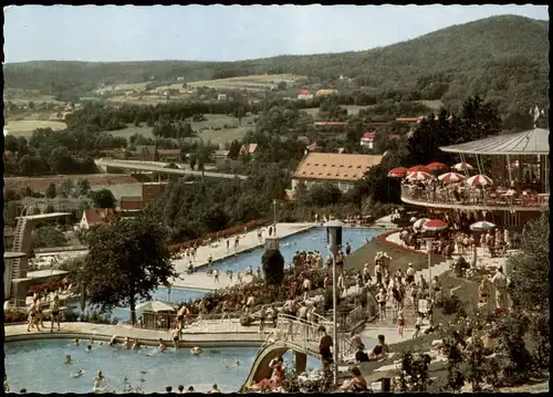 Ansichtskarte Bad Kissingen Terrassen-Schwimmbad am Ballinghain. 1976