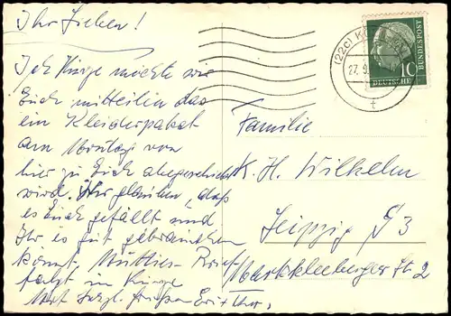 Ansichtskarte Köln Dom und Rheindampfer Steamer Abendstimmung 1958