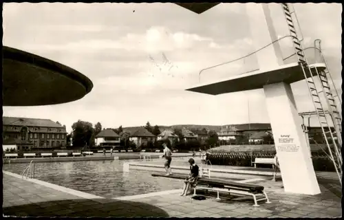 Ansichtskarte Lemgo Städtisches Schwimmbad Freibad 1960