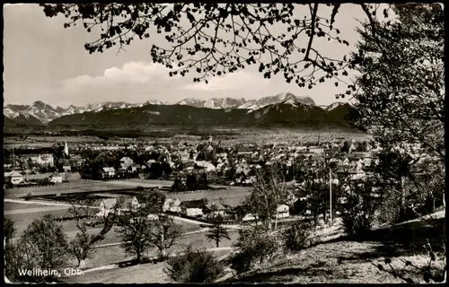 Ansichtskarte Weilheim (Oberbayern) Panorama Gesamtansicht 1958