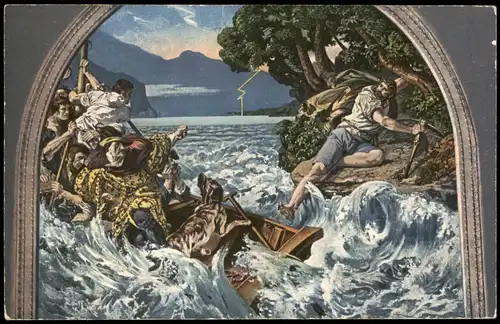 Sisikon Wandgemälde von Dr. Stückelberg Tellskapelle am Vierwaldstättersee 1912